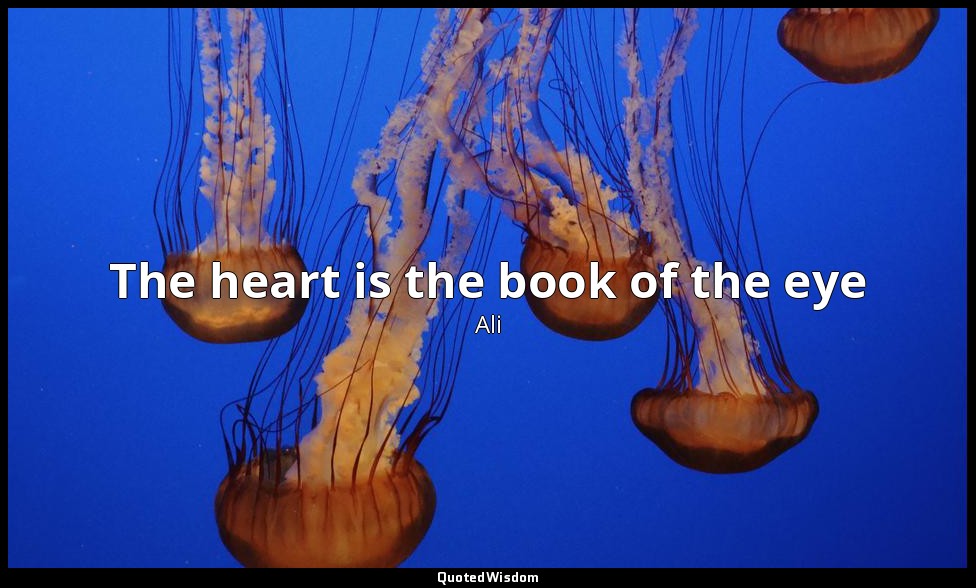 The heart is the book of the eye — Ali