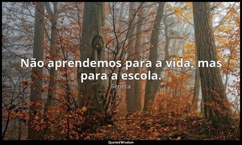 "Não aprendemos para a vida, mas para a escola." — Séneca