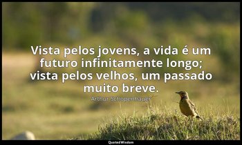 "Vista pelos jovens, a vida é um futuro infinitamente longo; vista pelos velhos, — Arthur Schopenhauer