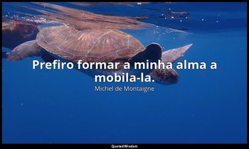 "Prefiro formar a minha alma a mobila-la." — Michel de Montaigne