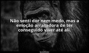 "Não senti dor nem medo, mas a emoção arrasadora de ter conseguido viver até ali — Gabriel García Márquez