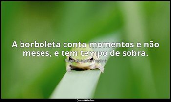 "A borboleta conta momentos e não meses, e tem tempo de sobra." — Rabindranath Tagore