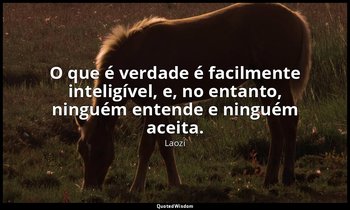 "O que é verdade é facilmente inteligível, e, no entanto, ninguém entende e ning — Laozi