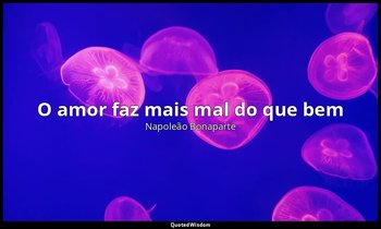 "O amor faz mais mal do que bem". — Napoleão Bonaparte