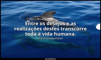 "Entre os desejos e as realizações destes transcorre toda a vida humana." — Arthur Schopenhauer