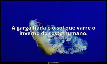"A gargalhada é o sol que varre o inverno do rosto humano." — Victor Hugo