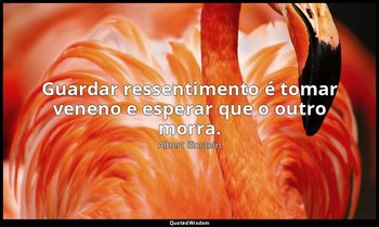 "Guardar ressentimento é tomar veneno e esperar que o outro morra." — Albert Einstein