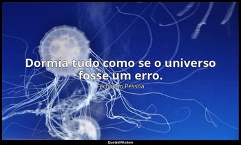 Dormia tudo como se o universo fosse um erro. — Fernando Pessoa