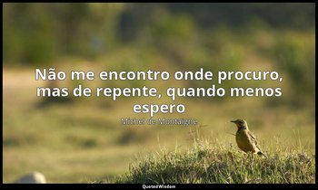 "Não me encontro onde procuro, mas de repente, quando menos espero". — Michel de Montaigne