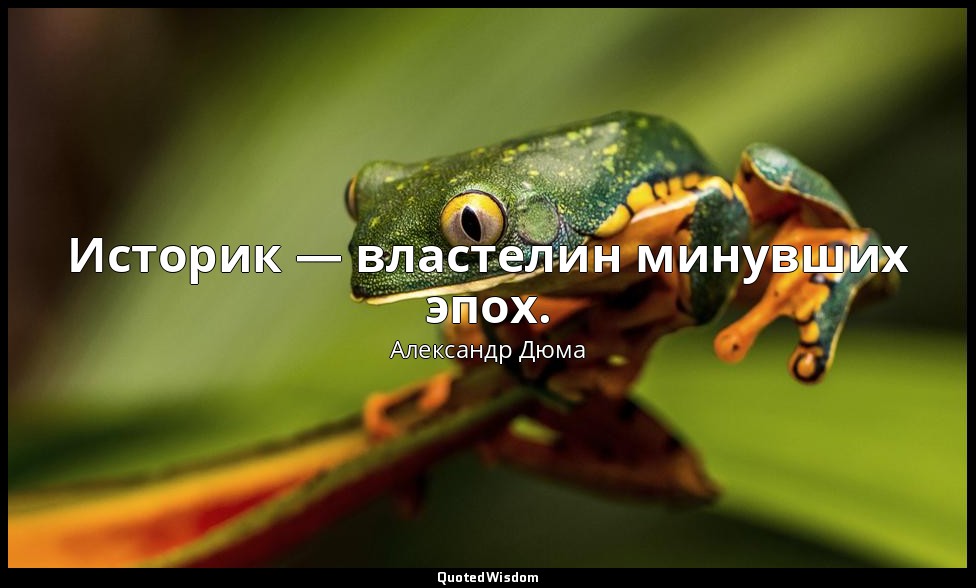 Историк — властелин минувших эпох. — Александр Дюма