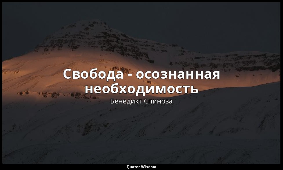 Свобода - осознанная необходимость — Бенедикт Спиноза