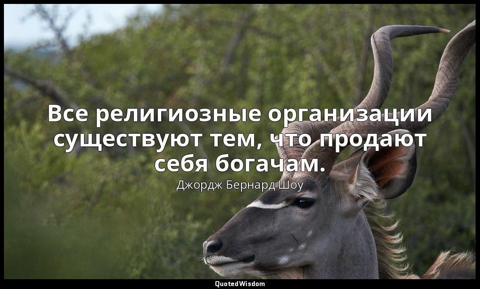 Все религиозные организации существуют тем, что продают себя богачам. — Джордж Бернард Шоу
