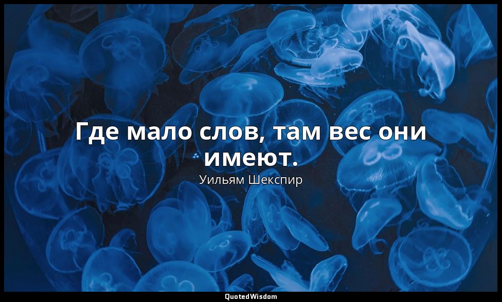 Где мало слов, там вес они имеют. — Уильям Шекспир