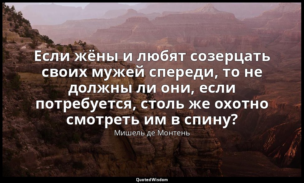 Если жёны и любят созерцать своих мужей спереди, то не должны ли они, если потре — Мишель де Монтень