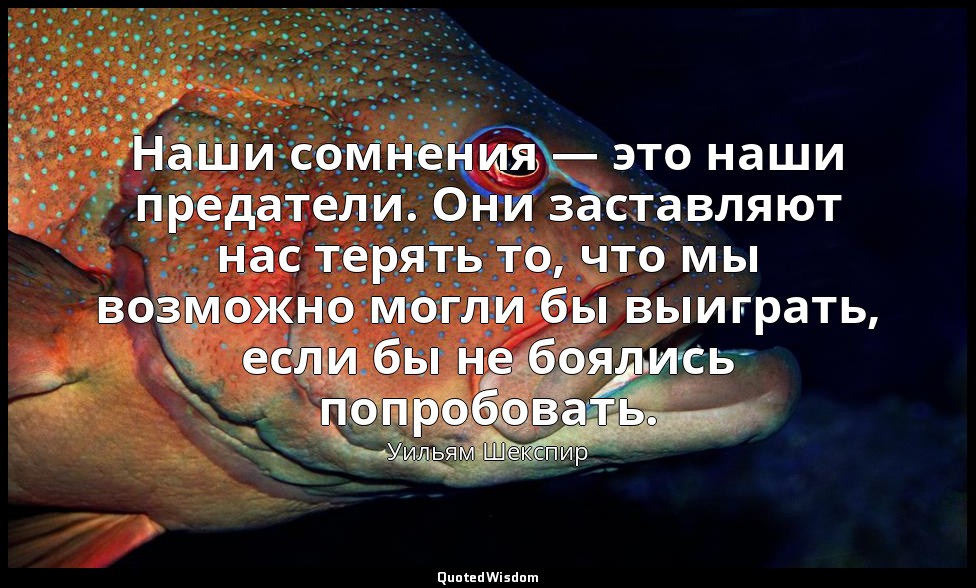 Наши сомнения — это наши предатели. Они заставляют нас терять то, что мы возможн — Уильям Шекспир