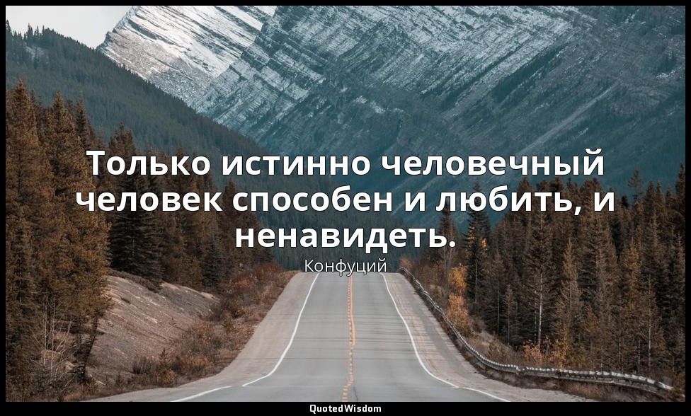 Только истинно человечный человек способен и любить, и ненавидеть. — Конфуций