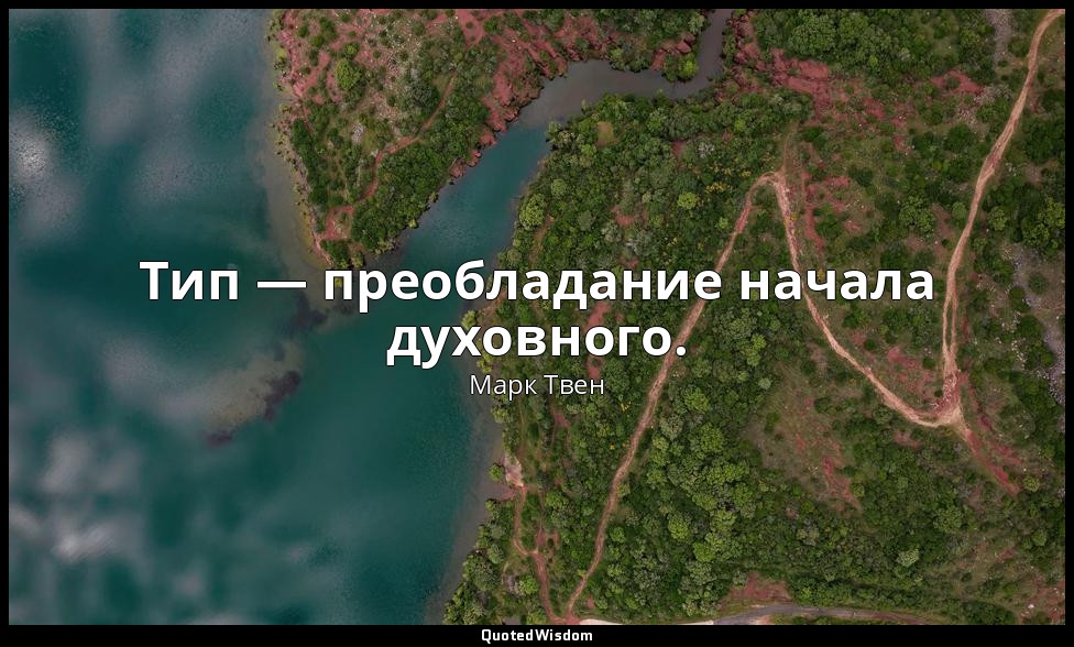 Тип — преобладание начала духовного. — Марк Твен