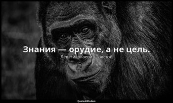 Знания — орудие, а не цель. — Лев Николаевич Толстой