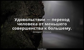 Удовольствие — переход человека от меньшего совершенства к большему. — Бенедикт Спиноза