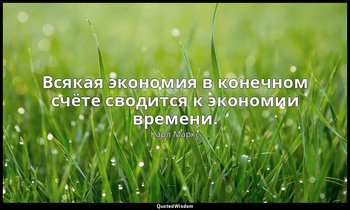 Всякая экономия в конечном счёте сводится к экономии времени. — Карл Маркс