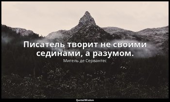 Писатель творит не своими сединами, а разумом. — Мигель де Сервантес