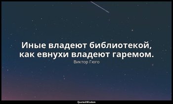 Иные владеют библиотекой, как евнухи владеют гаремом. — Виктор Гюго