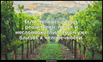 Если человек твёрд, решителен, прост и несловоохотлив, то он уже близок к челове — Конфуций