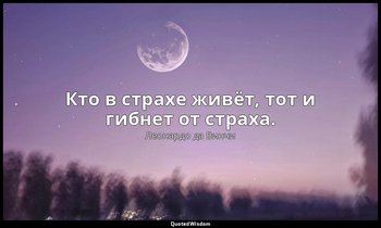 Кто в страхе живёт, тот и гибнет от страха. — Леонардо да Винчи