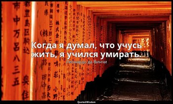 Когда я думал, что учусь жить, я учился умирать. — Леонардо да Винчи