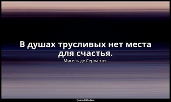 В душах трусливых нет места для счастья. — Мигель де Сервантес
