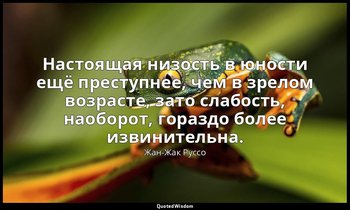 Настоящая низость в юности ещё преступнее, чем в зрелом возрасте, зато слабость, — Жан-Жак Руссо
