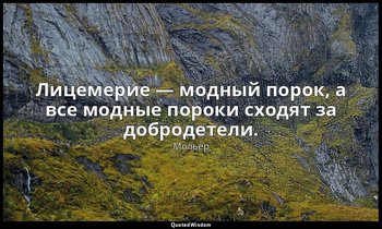 Лицемерие — модный порок, а все модные пороки сходят за добродетели. — Мольер