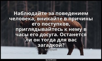 Наблюдайте за поведением человека, вникайте в причины его поступков, приглядывай — Конфуций
