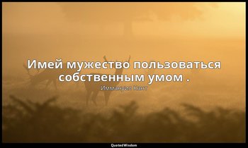Имей мужество пользоваться собственным умом . — Иммануил Кант