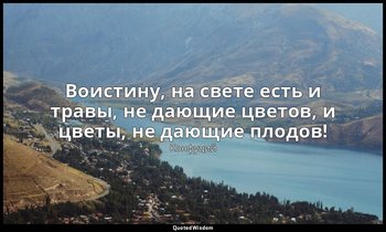 Воистину, на свете есть и травы, не дающие цветов, и цветы, не дающие плодов! — Конфуций