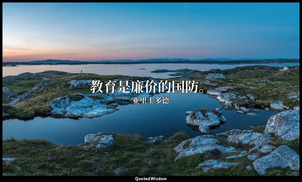 教育是廉价的国防。 — 亚里士多德
