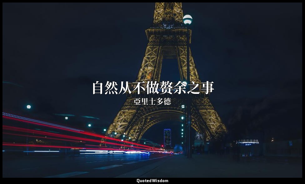 自然从不做赘余之事 — 亞里士多德