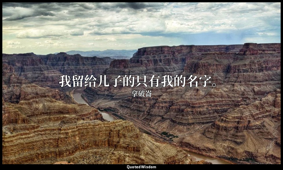 我留给儿子的只有我的名字。 — 拿破崙