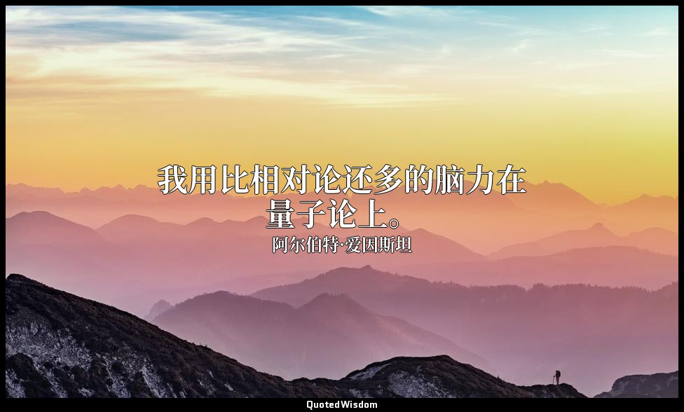 我用比相对论还多的脑力在量子论上。 — 阿尔伯特·爱因斯坦