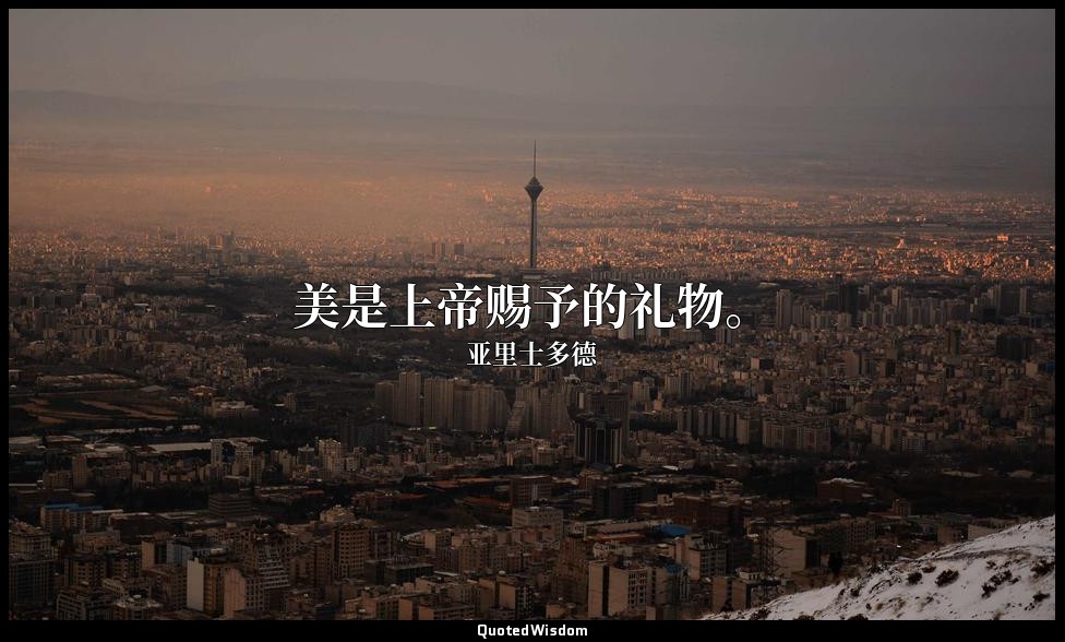 美是上帝赐予的礼物。 — 亚里士多德