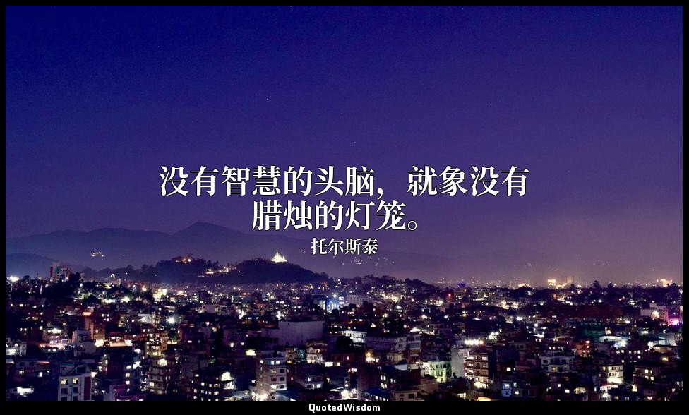 没有智慧的头脑，就象没有腊烛的灯笼。 — 托尔斯泰