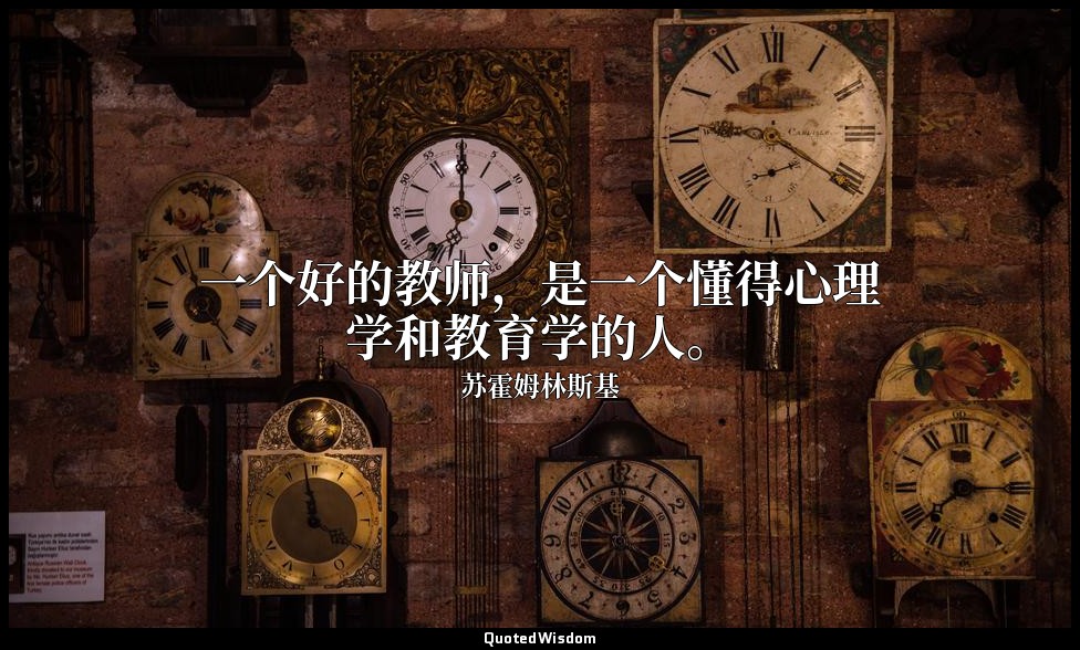 一个好的教师，是一个懂得心理学和教育学的人。 — 苏霍姆林斯基