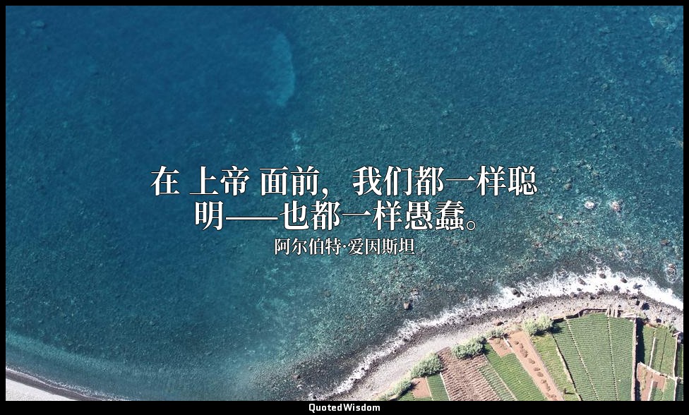 在 上帝 面前，我们都一样聪明——也都一样愚蠢。 — 阿尔伯特·爱因斯坦