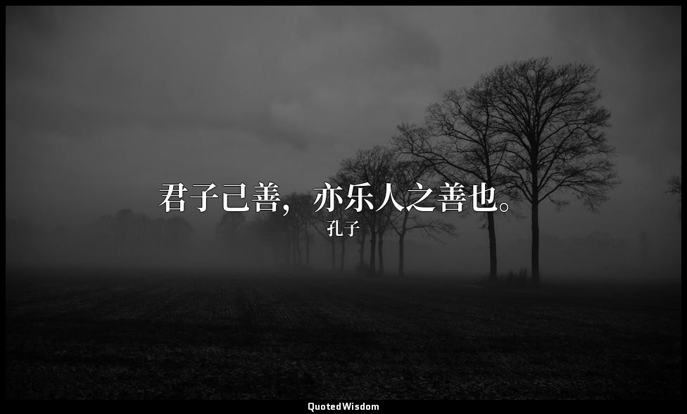 君子己善，亦乐人之善也。 — 孔子