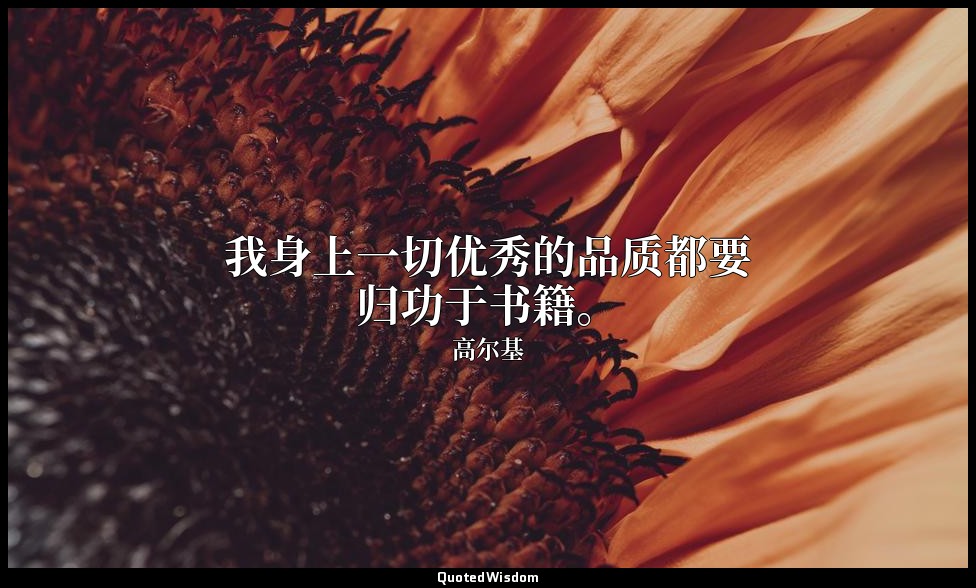 我身上一切优秀的品质都要归功于书籍。 — 高尔基