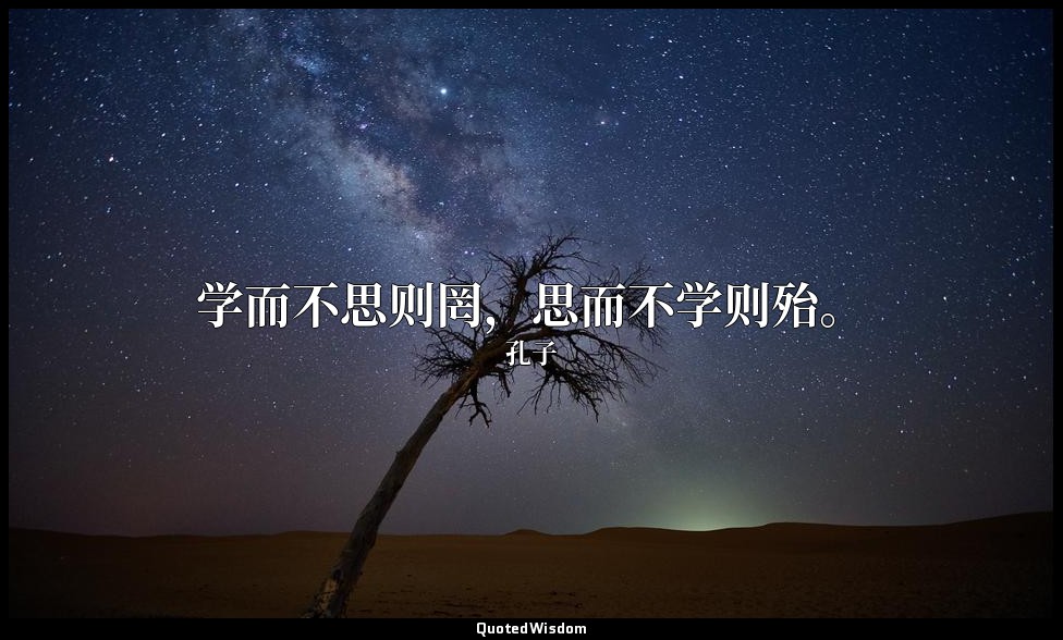 学而不思则罔，思而不学则殆。 — 孔子