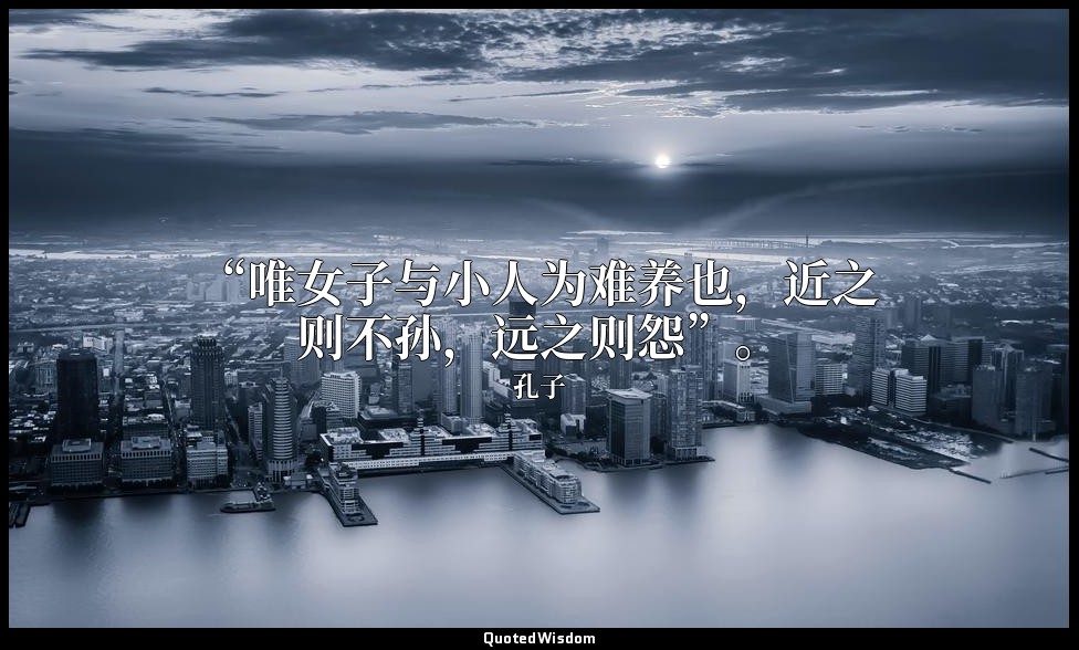 “唯女子与小人为难养也，近之则不孙，远之则怨”。 — 孔子