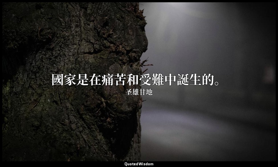 國家是在痛苦和受難中誕生的。 — 圣雄甘地