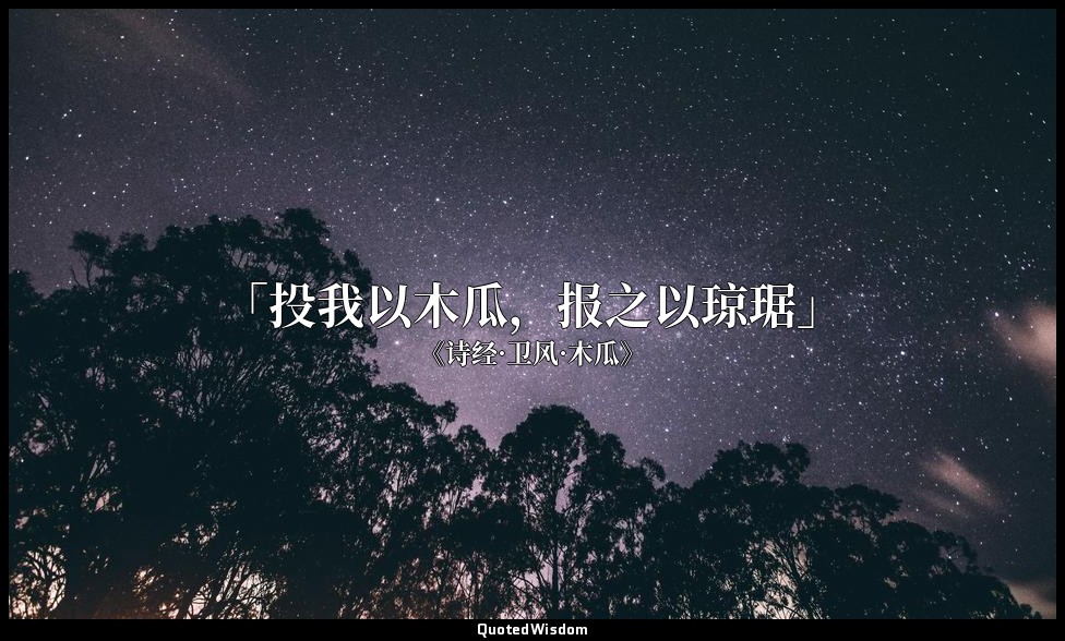 「投我以木瓜，报之以琼琚」 — 《诗经·卫风·木瓜》
