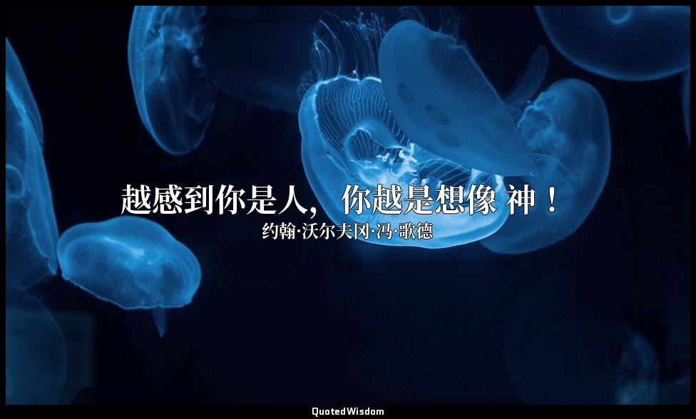 越感到你是人，你越是想像 神 ！ — 约翰·沃尔夫冈·冯·歌德